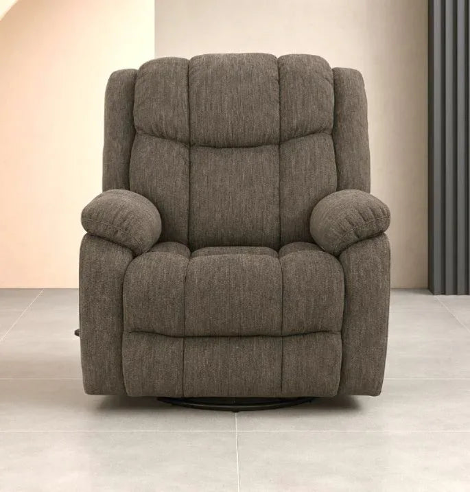 Soft Chenille Manual Swivel Recliner With Heavy Duty Foam - Omega Lifestyles