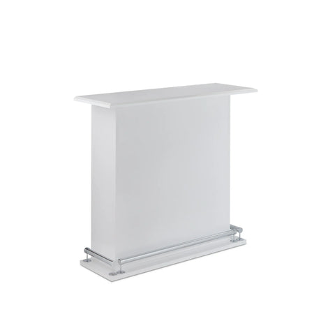 Gloss White High Gloss Finish Bar Table With Storage Compartments - Omega Lifestyles
