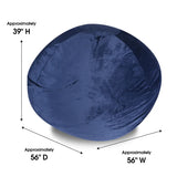 Minky Velvet Memory Foam Bean Bag Chair Navy - Omega Lifestyles
