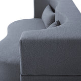 Full Size Convertible Teddy Fabric Sofa Bed With Pillows - Omega Lifestyles