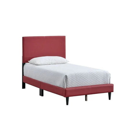 Twin Upholstered Adjustable Height Red Bed Frame - Omega Lifestyles
