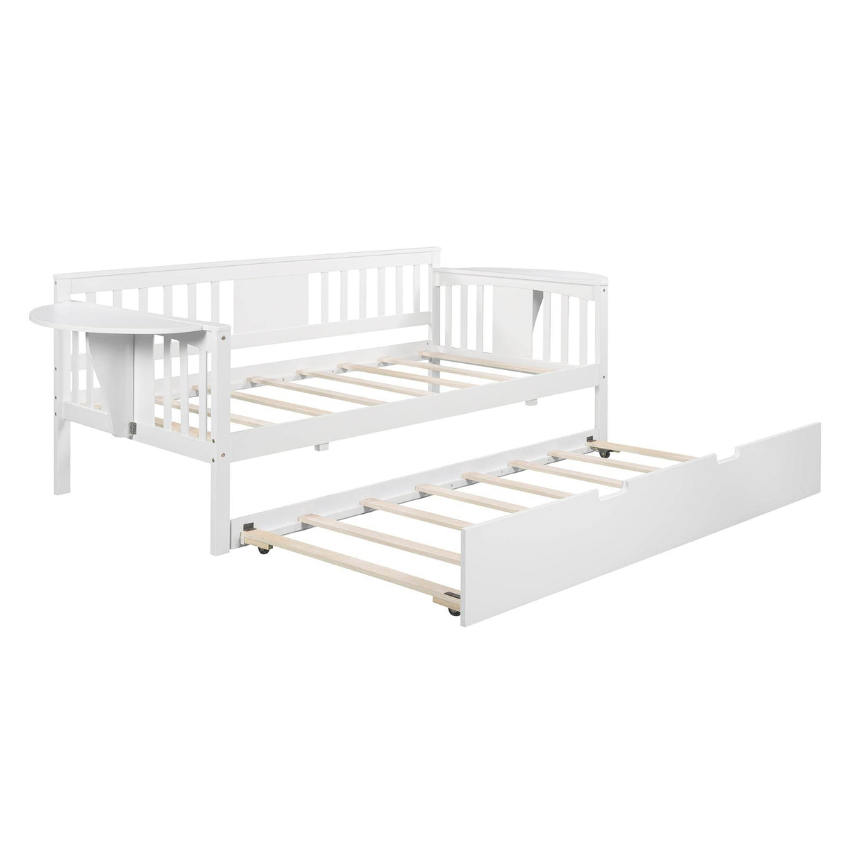 Twin Solid Wood Daybed With Trundle and Side Tables - Omega Lifestyles