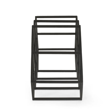 Modern Industrial Iron 7-Bottle Tabletop Wine Rack - Omega Lifestyles