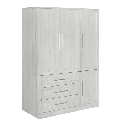 Classic White Solid Wood 4 Door Wardrobe With Drawers - Omega Lifestyles
