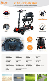 Foldable Lightweight Remote Control 4-Wheel Mobility Scooter - Omega Lifestyles