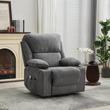 Medium-Firm Corduroy Remote-Controlled Heating Massage Recliner - Omega Lifestyles