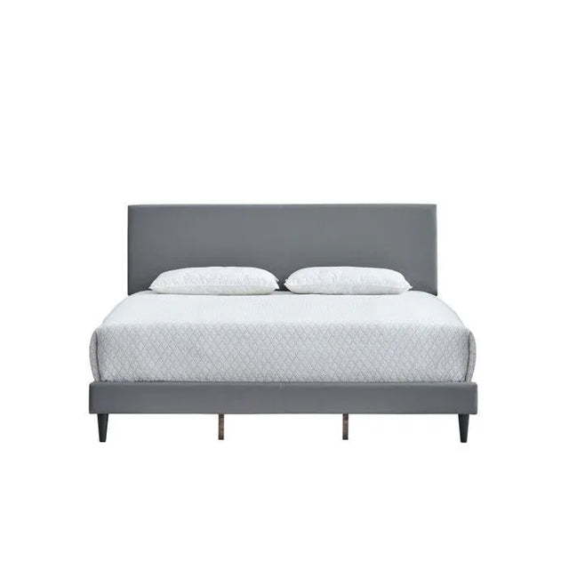 King Upholstered Faux Leather Platform Bed Frame - Omega Lifestyles