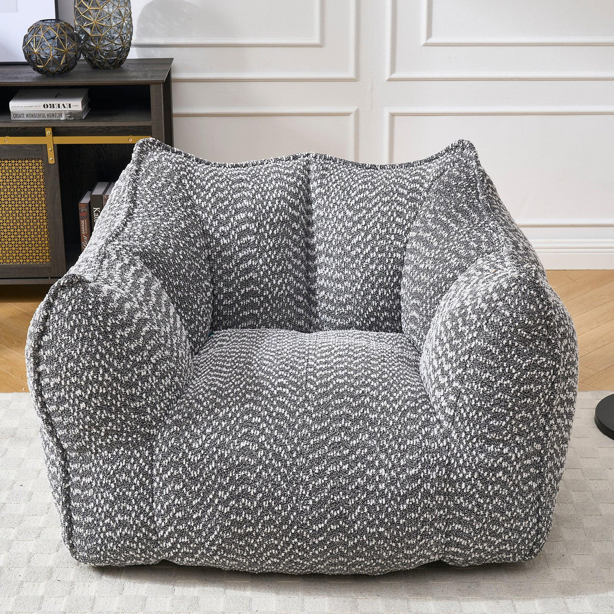 Chenille Bean Bag Chair With Resilient Foam - Omega Lifestyles