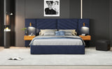 King Velvet Upholstered Bed Frame With LED Lights - Omega Lifestyles