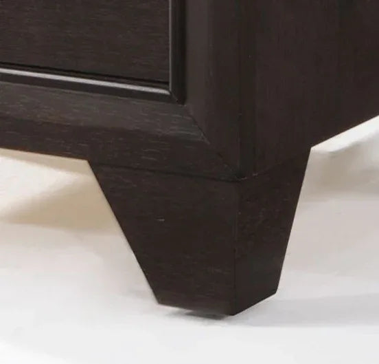 Espresso Synthetic Wood 2-Drawer Nightstand - Omega Lifestyles