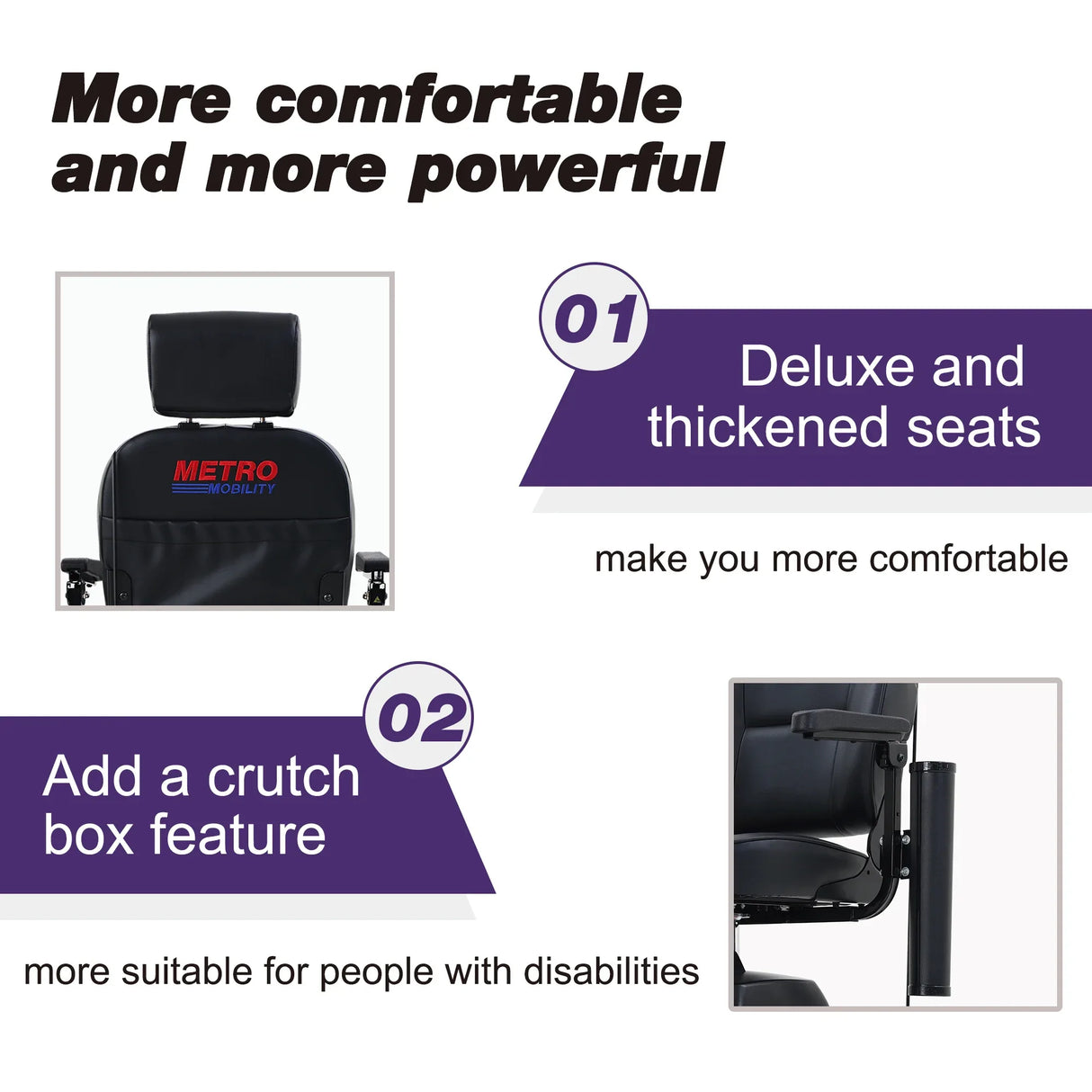 Outdoor Compact Purple Mobility Scooter With USB Charger Port - Omega Lifestyles