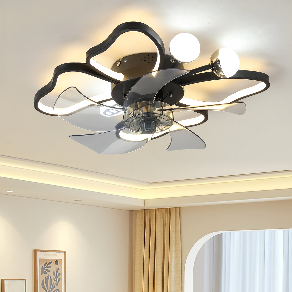 Modern 20-Inch Ceiling Fan With Lights Remote Control