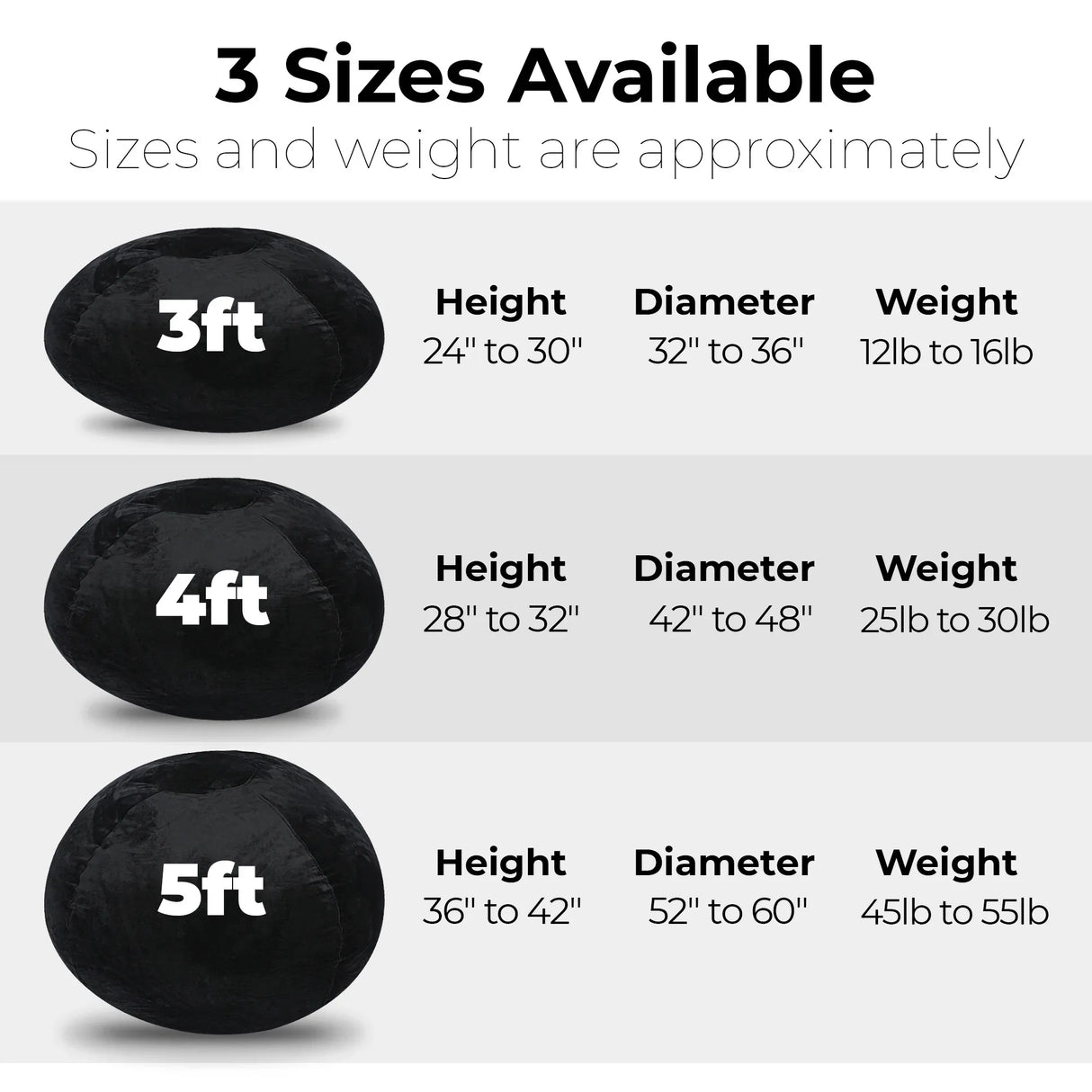 Minky Velvet Plush Foam Filled Bean Bag Chair - Omega Lifestyles