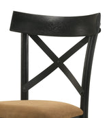 Set of 2 Faux Leather Walnut Black Finish Side Chairs - Omega Lifestyles