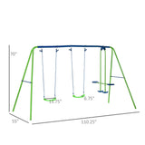 Metal Kids Swing Set With Glider And Adjustable Height - Omega Lifestyles