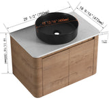 30-Inch Wall-Mounted Bathroom Vanity With Ceramic Sink - Omega Lifestyles