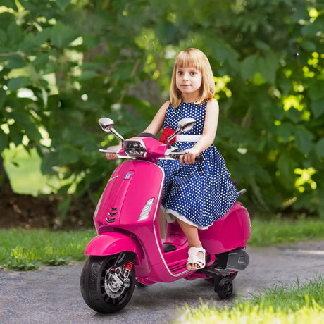 Kids 6V Vespa Licensed Electric Motorcycle With Music - Omega Lifestyles