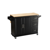 Rolling Kitchen Island Cart With Rubber Wood Tabletop - Omega Lifestyles
