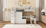 Full Full Size Loft Bed With Stairs Desk And Storage - Omega Lifestyles