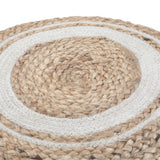 Round Hand Braided Jute Pouf With Polystyrene Filling - Omega Lifestyles