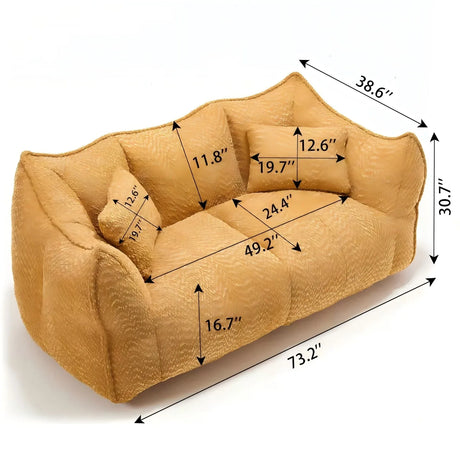 Chenille Dual Bean Bag Chair With Foam Core - Omega Lifestyles
