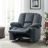 Manual Recliner Chair With Skin-Friendly Fabric And Cup Holders - Omega Lifestyles