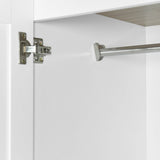 4 Door White Solid Wood MDF Wardrobe Armoire - Omega Lifestyles