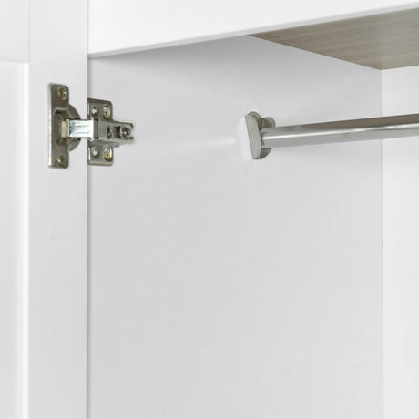 4 Door White Solid Wood MDF Wardrobe Armoire - Omega Lifestyles