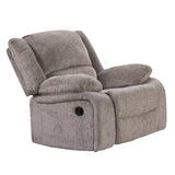 Transitional Mocha Chenille Manual Recliner With Pillow Arms - Omega Lifestyles