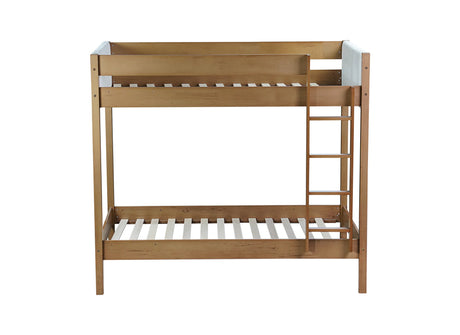 Twin Over Twin Rubber Wood Teddy Fleece Upholstered Bunk Bed - Omega Lifestyles