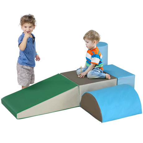 5-Piece Foam Climbing Blocks Activity Playset for Toddlers - Omega Lifestyles