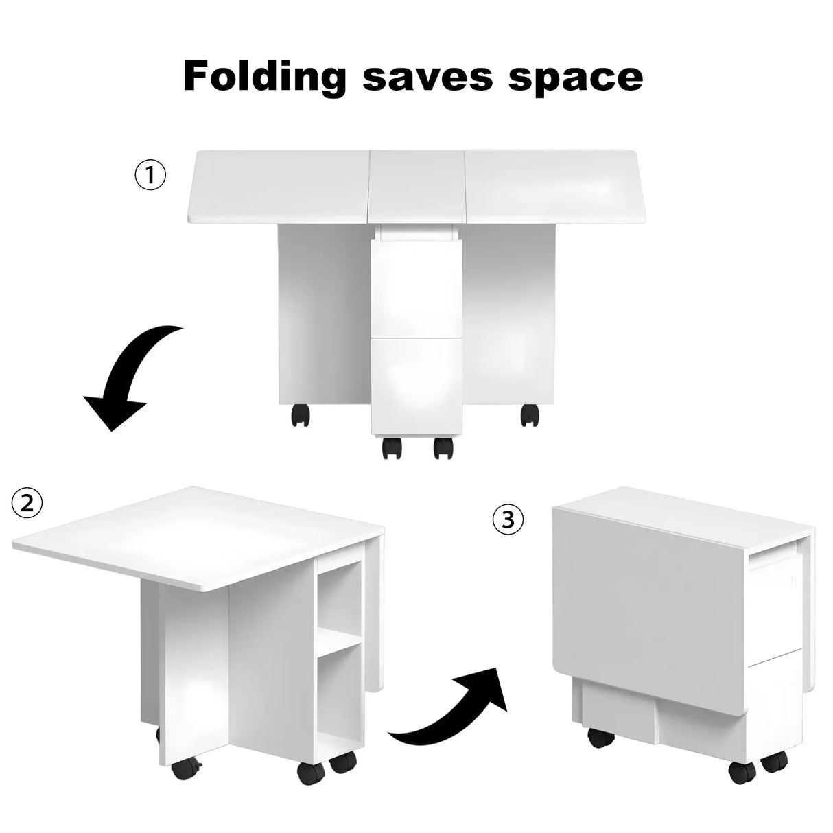 Space Saving Folding Drop Leaf Dining Table With Chairs - Omega Lifestyles