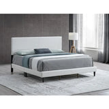 Full Upholstered White Adjustable Headboard Bed Frame - Omega Lifestyles