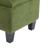 Green Boucle Ottoman Bench With Storage And Seating - Omega Lifestyles