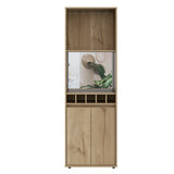 Light Oak 71-Inch Bar Cabinet With Wine Glass Rack - Omega Lifestyles