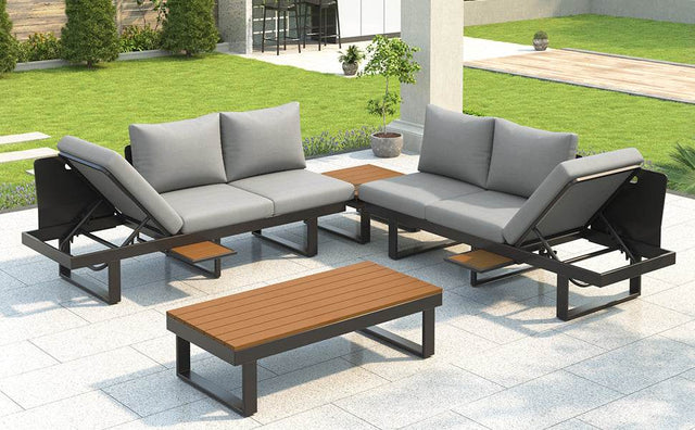 Adjustable Reclining Outdoor Sectional Patio Furniture Set - Omega Lifestyles