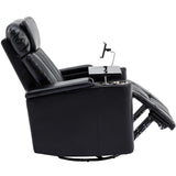 Power Swivel PU Leather Recliner Chair With Tray Table - Omega Lifestyles
