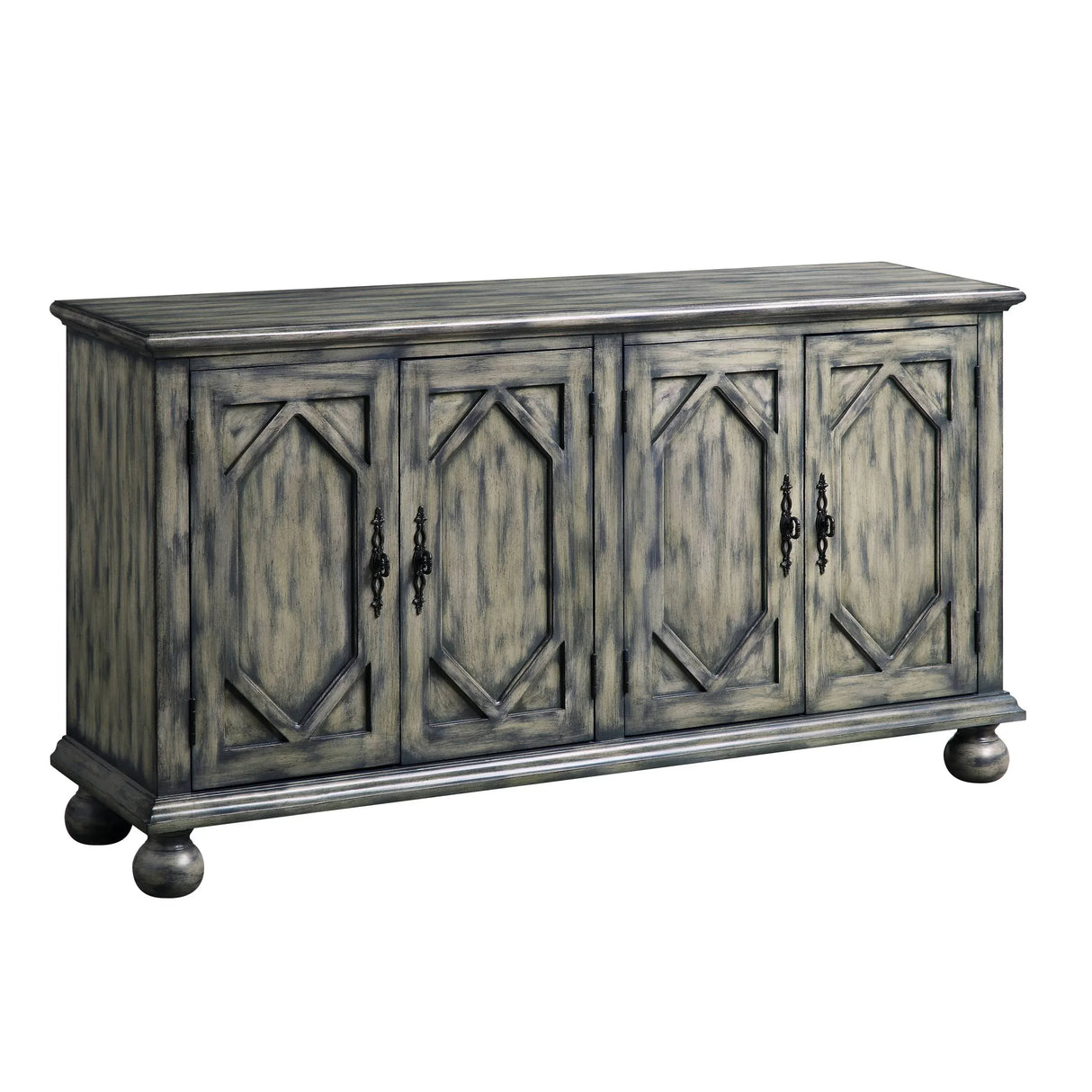 Rustic Gray Synthetic Wood Console Cabinet - Omega Lifestyles