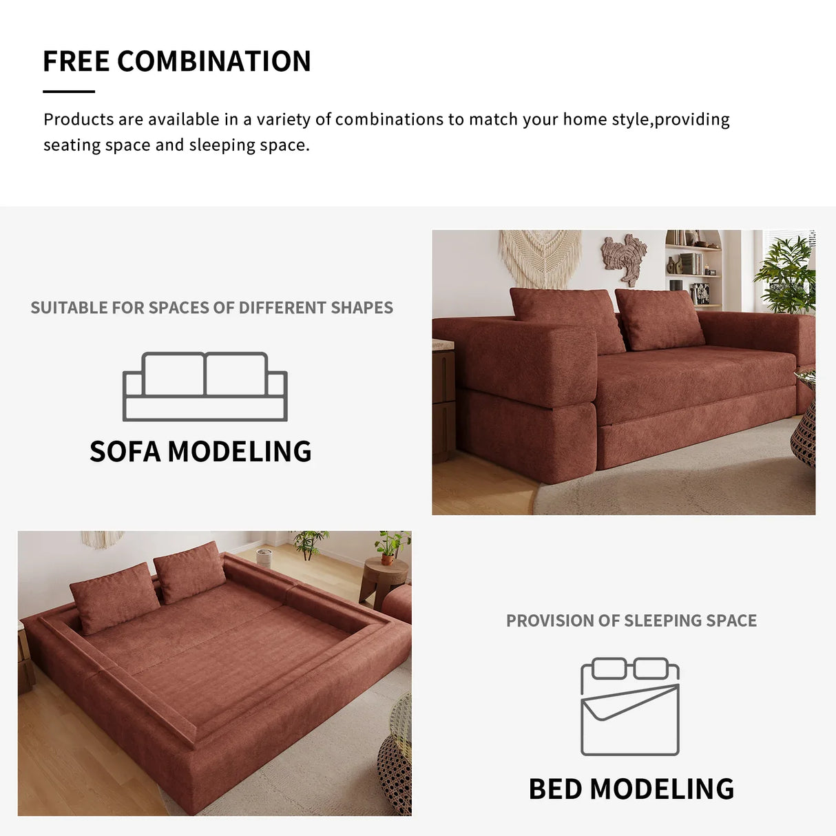 Orange Chenille Folding Memory Foam Sofa Bed Couch - Omega Lifestyles