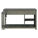 Expandable Retro Kitchen Island With Built-In Power Outlets - Omega Lifestyles