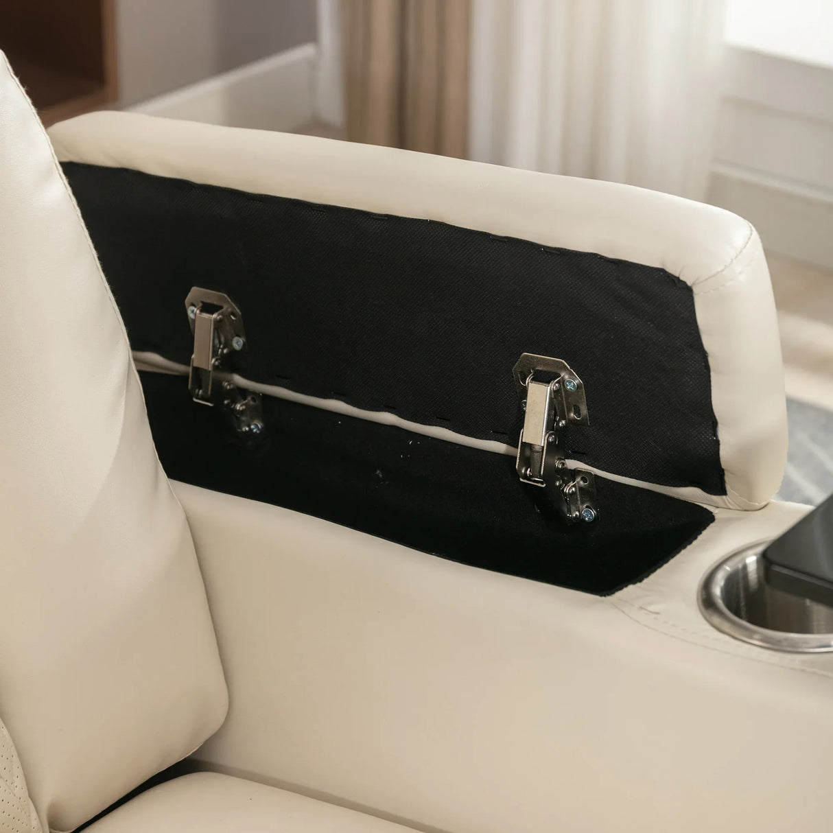 Power PU Leather Recliner Chair With Tray Table USB Port - Omega Lifestyles