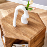 Hexagonal MDF Storage Coffee Table With Pattern - Omega Lifestyles