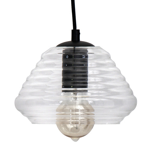 Industrial Torus Triangle Clear Glass Pendant Lamp