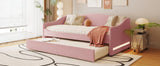 Twin Upholstered Teddy Fleece Daybed With LED Trundle - Omega Lifestyles