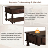 Retro Farmhouse Coffee Table With Drawer And Wheels - Sleep Galleria