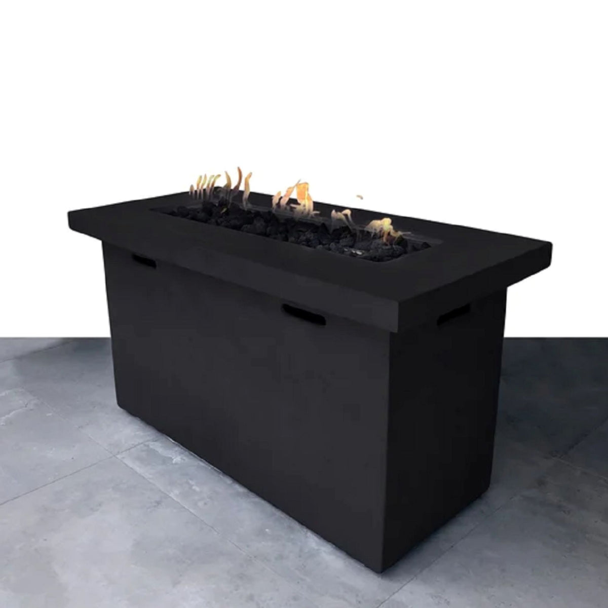 Modern Charcoal Concrete Propane Outdoor Fire Pit Table