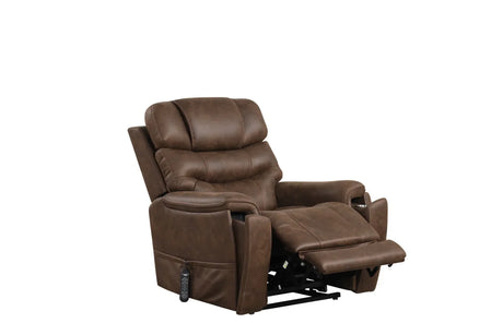 Transitional Walnut Fabric Dual Motor Lift Massage Chair - Omega Lifestyles