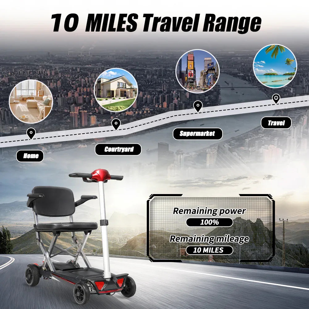 Foldable Lightweight 4-Wheel Manual Mobility Scooter M2020 - Omega Lifestyles