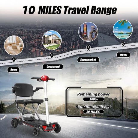 Foldable Lightweight 4-Wheel Manual Mobility Scooter M2020 - Omega Lifestyles