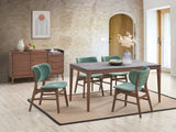 5-Piece Walnut Finish Engineered Stone Dining Set - Omega Lifestyles